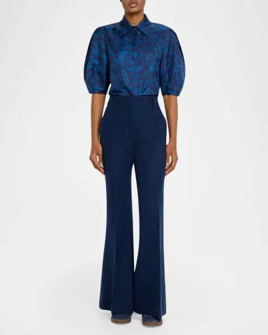 Gabriela Hearst Sansi Leaf-Print Silk Twill Top | Thumbnail 15