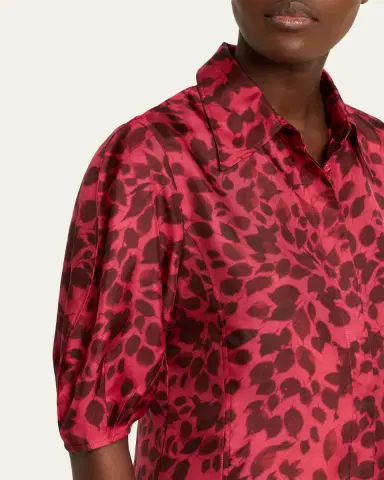 Gabriela Hearst Sansi Leaf-Print Silk Twill Top | Thumbnail 5