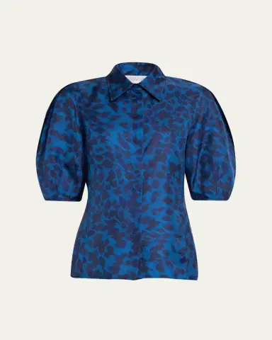 Gabriela Hearst Sansi Leaf-Print Silk Twill Top | Thumbnail 6