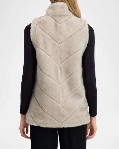 Lyla Grant Fur-Free Chevron Faux Mink Vest | Thumbnail 2