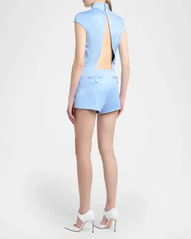 Tom Ford Washed Cotton Silk Blend Duchess Romper | Thumbnail 2 Tom Ford Washed Cotton Silk Blend Duchess Romper | Thumbnail 2