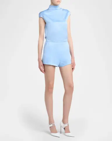 Tom Ford Washed Cotton Silk Blend Duchess Romper | Thumbnail 3 Tom Ford Washed Cotton Silk Blend Duchess Romper | Thumbnail 3