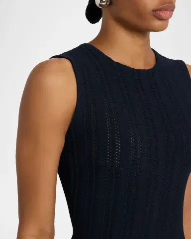 Adam Lippes Brynn Pointelle Knit Sleeveless Top | Thumbnail 5