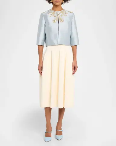 Reem Acra Embellished Silk Bolero Jacket | Thumbnail 2 Reem Acra Embellished Silk Bolero Jacket | Thumbnail 2