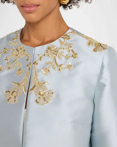Reem Acra Embellished Silk Bolero Jacket | Thumbnail 5 Reem Acra Embellished Silk Bolero Jacket | Thumbnail 5