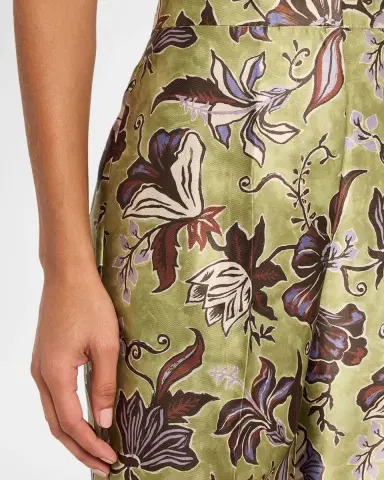ALÉMAIS Citron Floral Satin Cropped Pants | Thumbnail 4 ALÉMAIS Citron Floral Satin Cropped Pants | Thumbnail 4