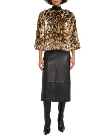 Lyla Grant Fur Free Leopard Faux-Fox Coat | Thumbnail 1 Lyla Grant Fur Free Leopard Faux-Fox Coat | Thumbnail 1