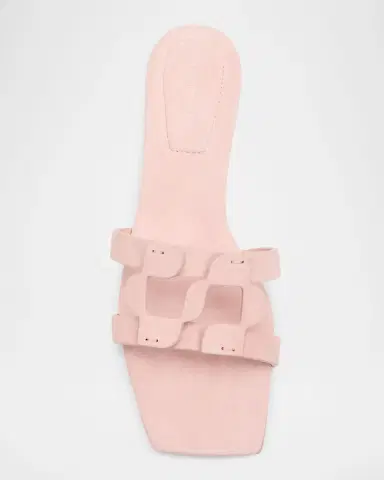 Simkhai Monogram Suede Flat Slide Sandals | Thumbnail 5 Simkhai Monogram Suede Flat Slide Sandals | Thumbnail 5