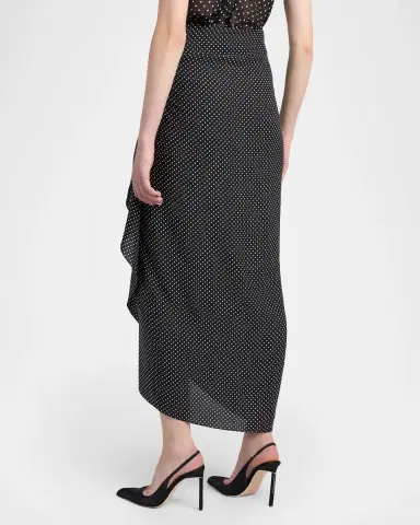 Tom Ford Polka-Dot Silk Buckle Wrap Midi Skirt | Thumbnail 2 Tom Ford Polka-Dot Silk Buckle Wrap Midi Skirt | Thumbnail 2