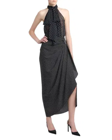 Tom Ford Polka-Dot Silk Buckle Wrap Midi Skirt | Thumbnail 1 Tom Ford Polka-Dot Silk Buckle Wrap Midi Skirt | Thumbnail 1