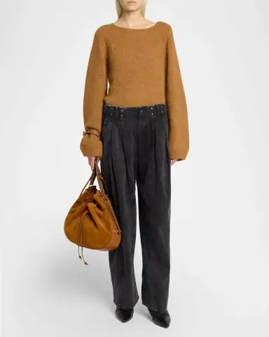 Isabel Marant Bolton Drawstring Suede Hobo Bag | Thumbnail 5