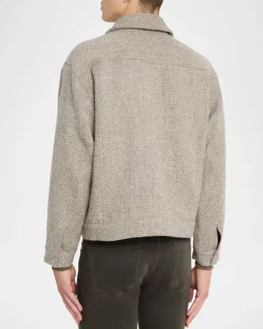 FRAME Men 's Wool Tweed Trucker Jacket | Thumbnail 2