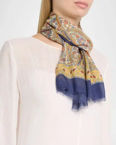 Etro Cashmere-Blend Scarf | Thumbnail 2 Etro Cashmere-Blend Scarf | Thumbnail 2