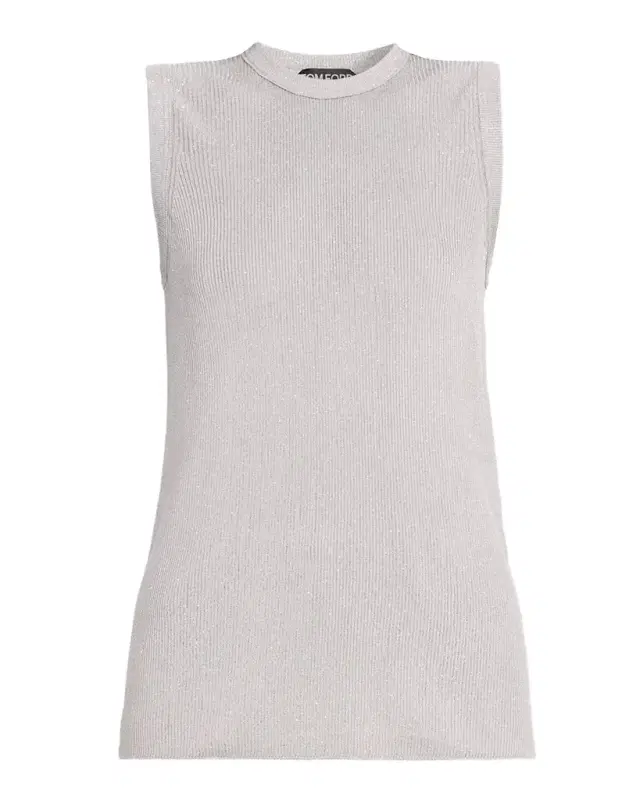 Micro Sequins Ribbed Tank Top