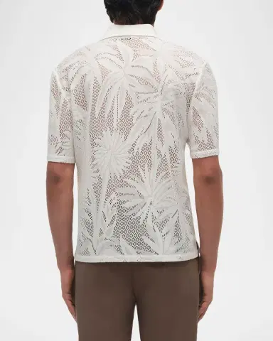Simkhai Men's Conrad Lace Button-Front Shirt | Thumbnail 2 Simkhai Men's Conrad Lace Button-Front Shirt | Thumbnail 2