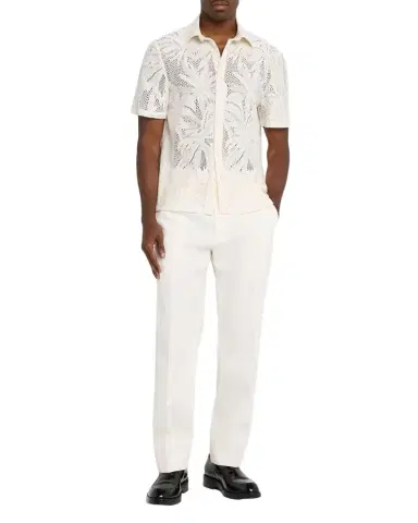 Simkhai Men's Conrad Lace Button-Front Shirt | Thumbnail 1 Simkhai Men's Conrad Lace Button-Front Shirt | Thumbnail 1