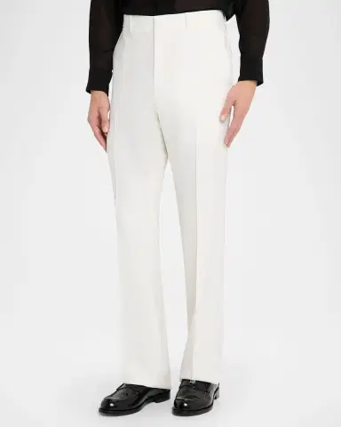 Givenchy Men's Wool and Mohair Straight-Leg Tailored Trousers | Thumbnail 3 Givenchy Men's Wool and Mohair Straight-Leg Tailored Trousers | Thumbnail 3