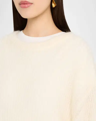 Toteme Mohair-Blend Ribbed Crewneck Sweater | Thumbnail 4