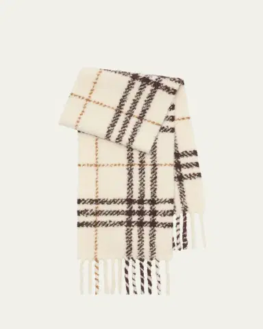 Burberry Check Alpaca Wool Blend Bouclé Scarf | Thumbnail 3 Burberry Check Alpaca Wool Blend Bouclé Scarf | Thumbnail 3