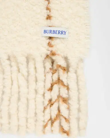 Burberry Check Alpaca Wool Blend Bouclé Scarf | Thumbnail 7 Burberry Check Alpaca Wool Blend Bouclé Scarf | Thumbnail 7