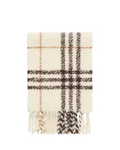 Burberry Check Alpaca Wool Blend Bouclé Scarf | Thumbnail 1 Burberry Check Alpaca Wool Blend Bouclé Scarf | Thumbnail 1