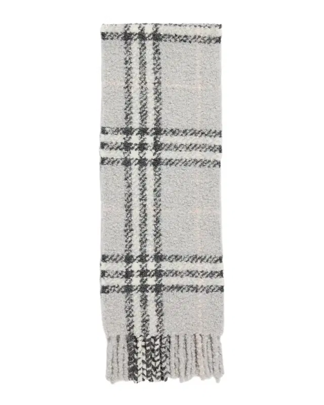 Men 's Check Wool Bouclé Scarf