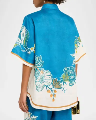 ALÉMAIS Luda Floral-Print Linen Shirt | Thumbnail 3 ALÉMAIS Luda Floral-Print Linen Shirt | Thumbnail 3