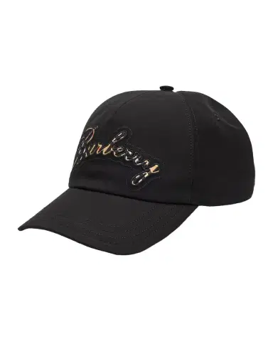 Burberry Men's Check Cursive Logo Gabardine Baseball Cap | Thumbnail 2 Burberry Men's Check Cursive Logo Gabardine Baseball Cap | Thumbnail 2