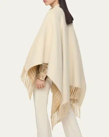 Burberry EKD Fil Coupé Wool Cape | Thumbnail 3