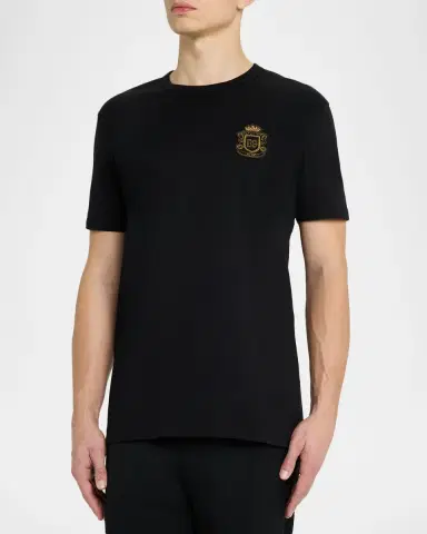 Dolce & Gabbana Men's Heraldic Patch Cotton T-Shirt | Thumbnail 3 Dolce & Gabbana Men's Heraldic Patch Cotton T-Shirt | Thumbnail 3