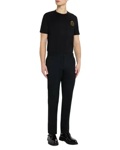 Dolce & Gabbana Men's Heraldic Patch Cotton T-Shirt | Thumbnail 1 Dolce & Gabbana Men's Heraldic Patch Cotton T-Shirt | Thumbnail 1
