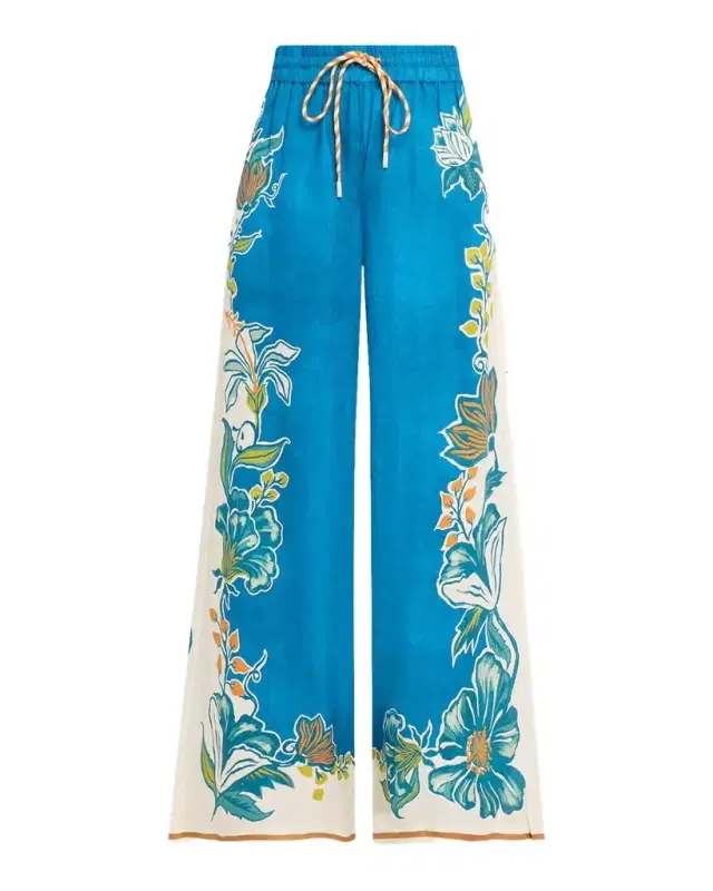 Luda Linen Wide-Leg Pants
