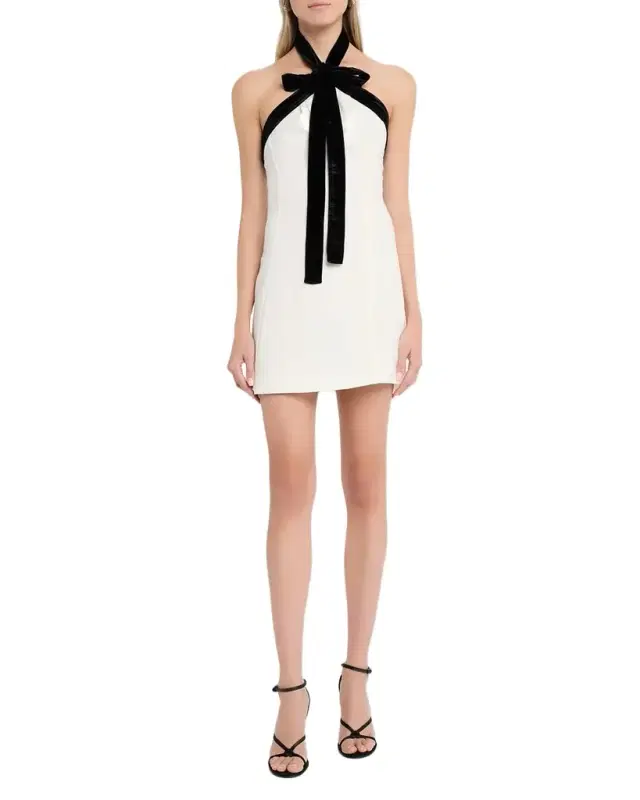 Jolie Velvet Bow Mini Dress