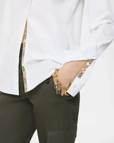 Burberry Ellora Check-Lined Cotton Poplin Button-Down Shirt | Thumbnail 2 Burberry Ellora Check-Lined Cotton Poplin Button-Down Shirt | Thumbnail 2