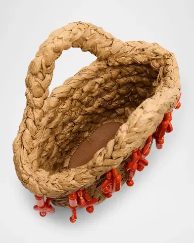 SIMONMILLER Shelly Mini Beaded Raffia Top-Handle Bag | Thumbnail 3