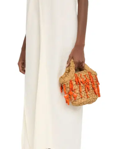 SIMONMILLER Shelly Mini Beaded Raffia Top-Handle Bag | Thumbnail 1