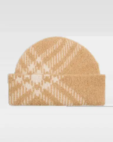Burberry Check Mohair Wool-Blend Beanie | Thumbnail 2 Burberry Check Mohair Wool-Blend Beanie | Thumbnail 2