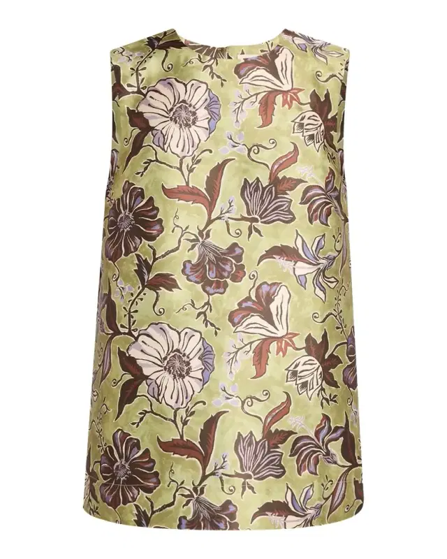 Citron Sleeveless Floral-Print Boxy Top
