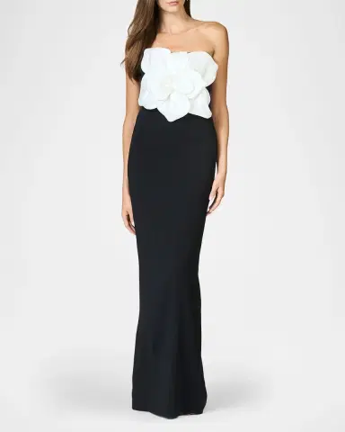 Sachin & Babi Marist Strapless Floral Applique Column Gown | Thumbnail 2