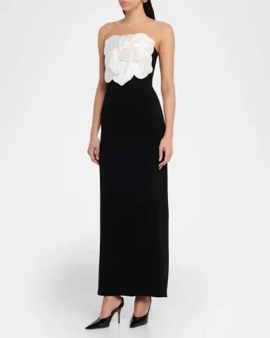 Sachin & Babi Marist Strapless Floral Applique Column Gown | Thumbnail 4
