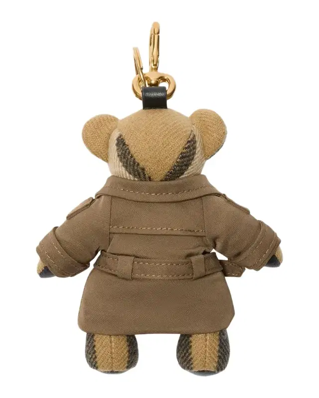 Burberry Thomas Check Cashmere Teddy Bear in Trench Coat Bag Charm