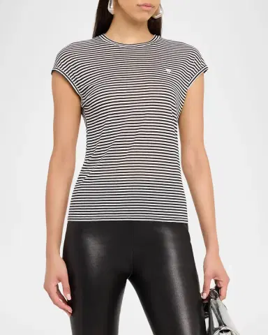 Tom Ford Striped Viscose Cap-Sleeve T-Shirt | Thumbnail 3 Tom Ford Striped Viscose Cap-Sleeve T-Shirt | Thumbnail 3