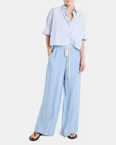 TWP Next Ex Cropped Shirt in Micro Hairline Stripe | Thumbnail 2 TWP Next Ex Cropped Shirt in Micro Hairline Stripe | Thumbnail 2
