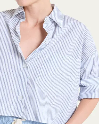 TWP Next Ex Cropped Shirt in Micro Hairline Stripe | Thumbnail 11 TWP Next Ex Cropped Shirt in Micro Hairline Stripe | Thumbnail 11