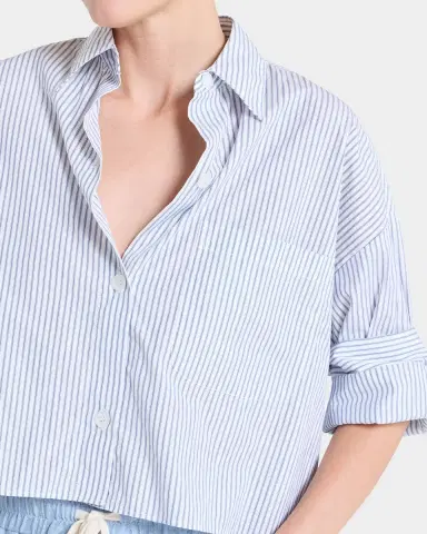 TWP Next Ex Cropped Shirt in Micro Hairline Stripe | Thumbnail 5 TWP Next Ex Cropped Shirt in Micro Hairline Stripe | Thumbnail 5