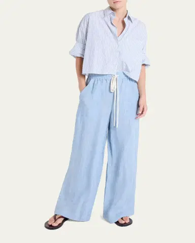 TWP Next Ex Cropped Shirt in Micro Hairline Stripe | Thumbnail 8 TWP Next Ex Cropped Shirt in Micro Hairline Stripe | Thumbnail 8