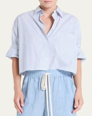 TWP Next Ex Cropped Shirt in Micro Hairline Stripe | Thumbnail 10 TWP Next Ex Cropped Shirt in Micro Hairline Stripe | Thumbnail 10