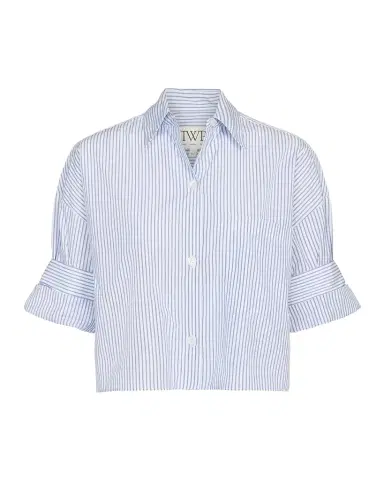 TWP Next Ex Cropped Shirt in Micro Hairline Stripe | Thumbnail 1 TWP Next Ex Cropped Shirt in Micro Hairline Stripe | Thumbnail 1