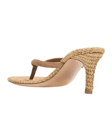 Gianvito Rossi 70mm Calypso Suede and Raffia Heeled Thong Sandals | Thumbnail 1