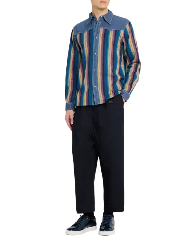Scotch & Soda Men 's Multicolor Stripe Western Shirt